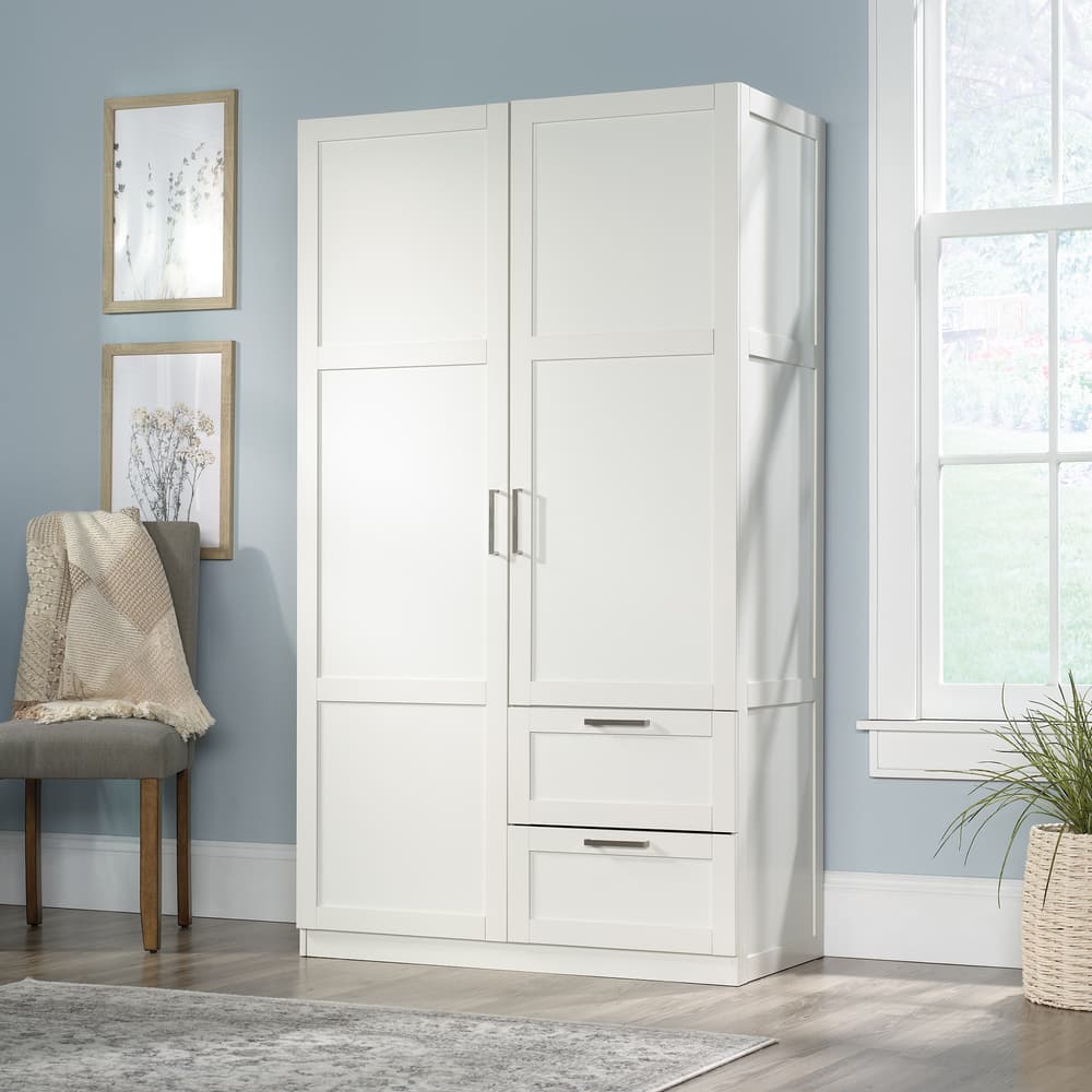 Sauder 2-Door 2-Drawer Wardrobe/Armoire Clothes Storage Cabinet With ...