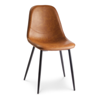 Chaise de salle à manger CANVAS Jordan, cognac Front_Three_Fourths_Angled_Right