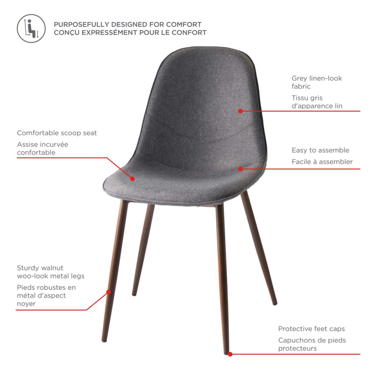 CANVAS Jordan Dining Chair Grey Canadian Tire