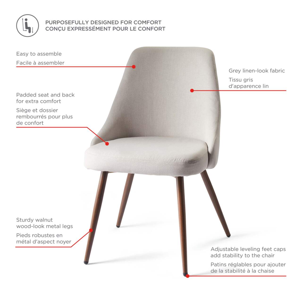 CANVAS Thompson Dining Chair Grey Canadian Tire