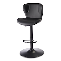 CANVAS Burnaby Gas-Lift Bar Stool, Black Front_Three_Fourths_Angled_Left