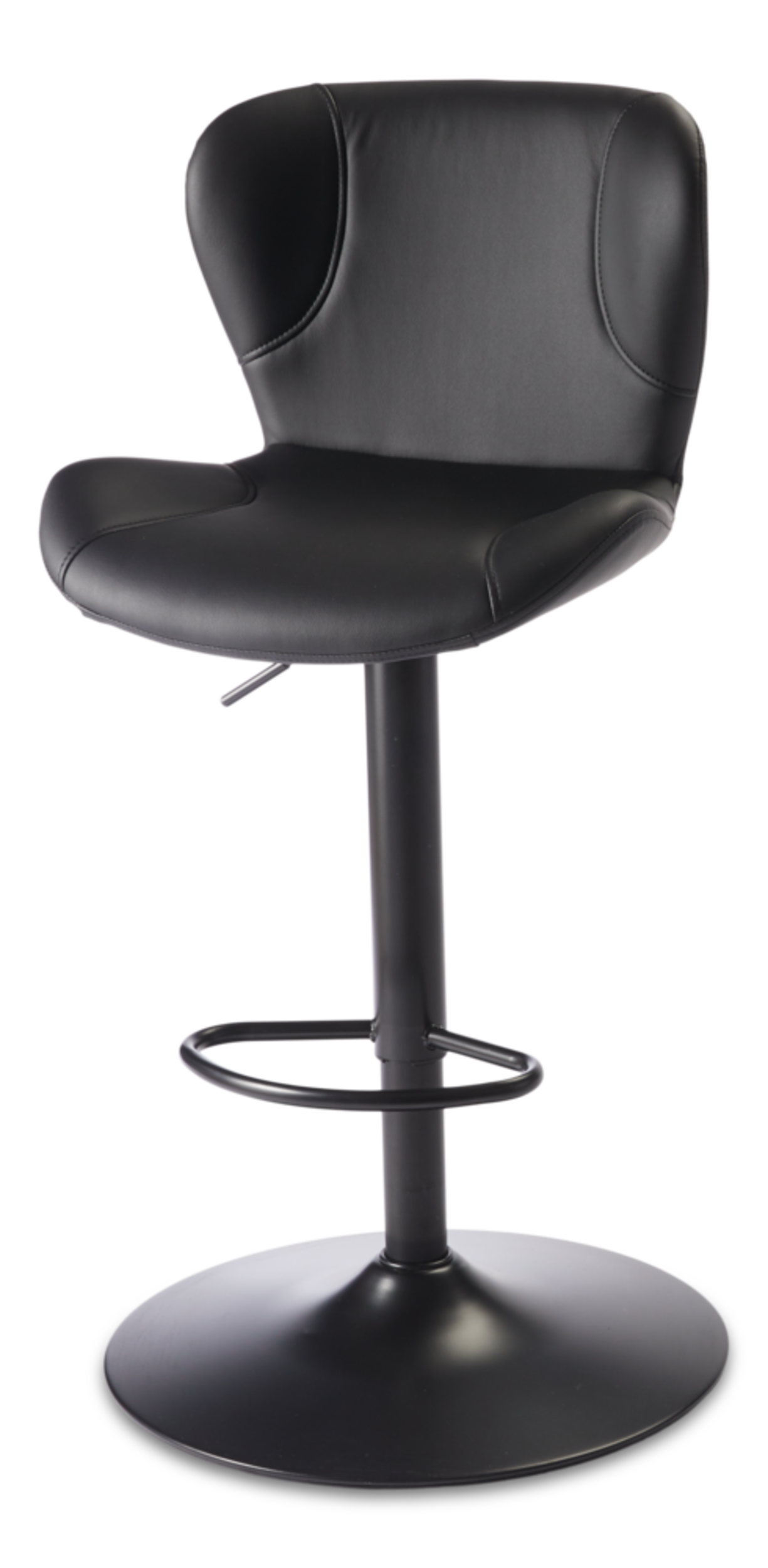 CANVAS Burnaby Gas-Lift Bar Stool, Black Front_Three_Fourths_Angled_Left