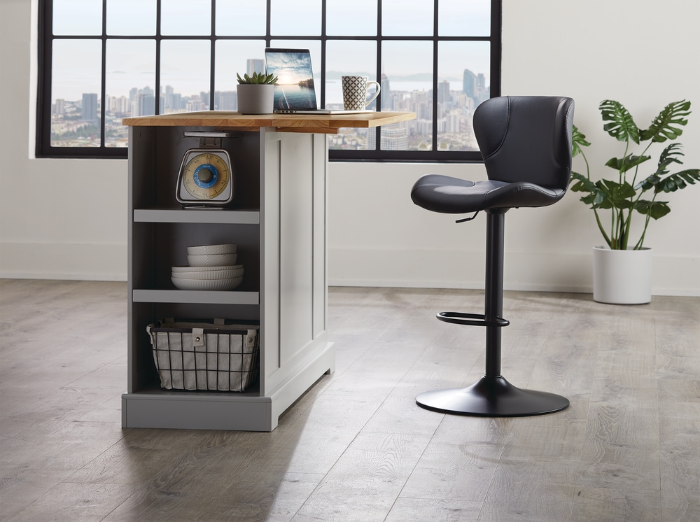 CANVAS Burnaby GasLift Bar Stool, Black Canadian Tire