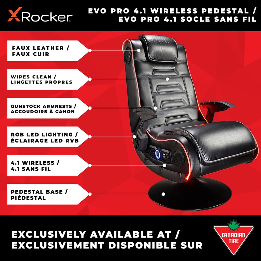 x rocker 4.1 pro series pedestal wireless video gaming chair