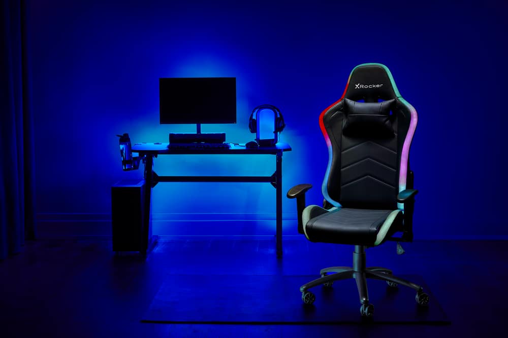 X Rocker Strike RGB Ergonomic Adjustable Swivel PC Gaming/Office Chair