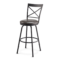 CANVAS Dutton Adjustable Bar Stool with Swivel Seat, Black Front_Three_Fourths_Angled_Left