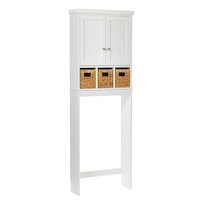 For Living Basket Bathroom Space Saver, White Front_Three_Fourths_Angled_Right