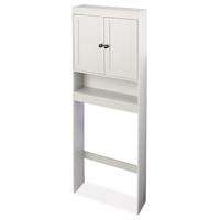 For Living Orleans Bathroom Space Saver Storage Cabinet, Grey Front_Three_Fourths_Angled_Left