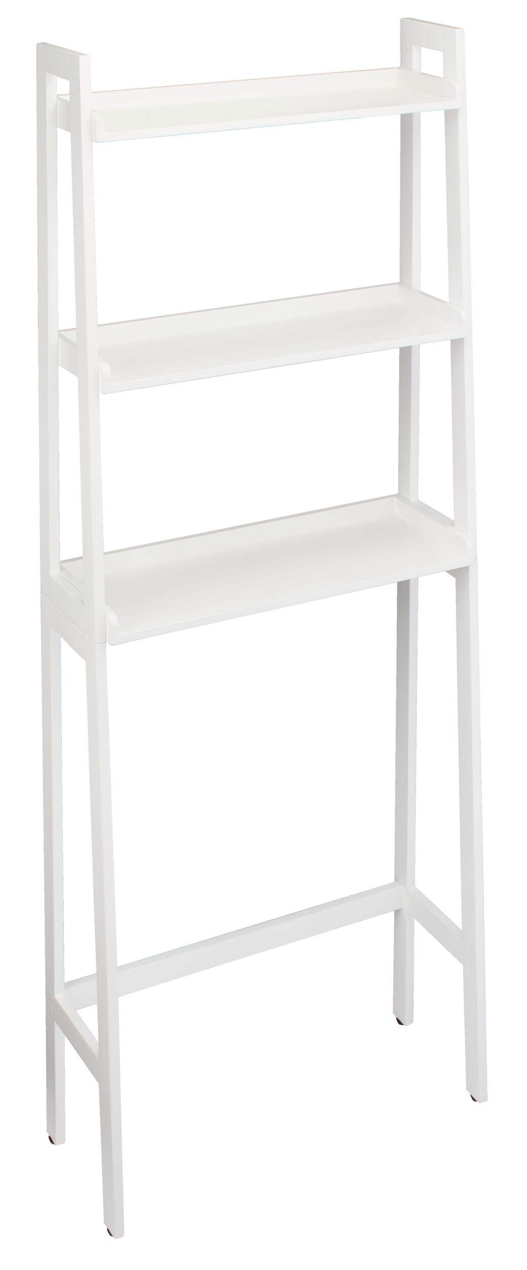 For Living Ladder Bathroom Space Saver, White Front_Three_Fourths_Angled_Right