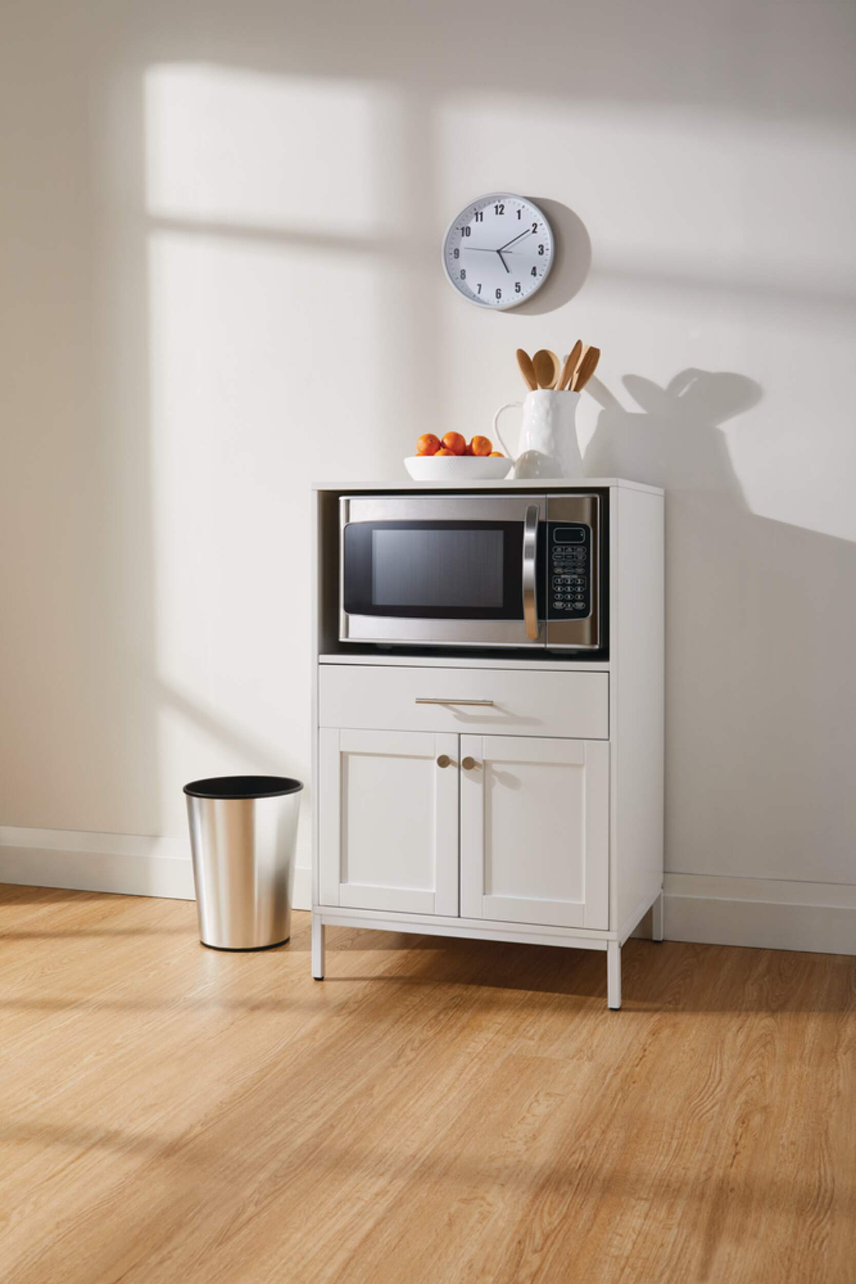 CANVAS Lawson Console Microwave Stand, White Canadian Tire