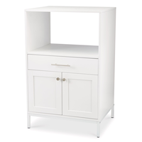 CANVAS Lawson Console Microwave Stand, White Front_Three_Fourths_Angled_Left