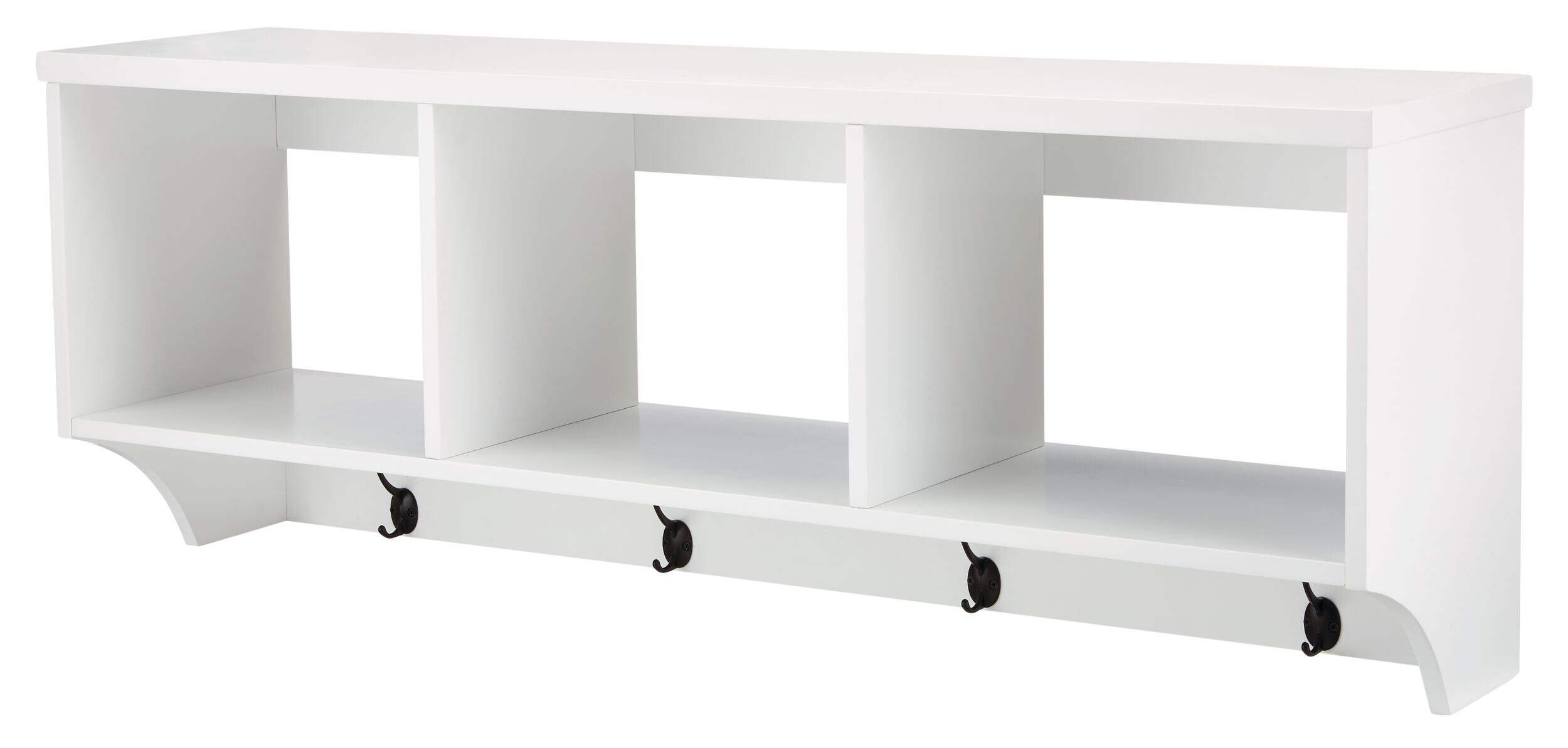 CANVAS Overbrook Entryway Wall-Mount Organizer, White Front_Three_Fourths_Angled_Left