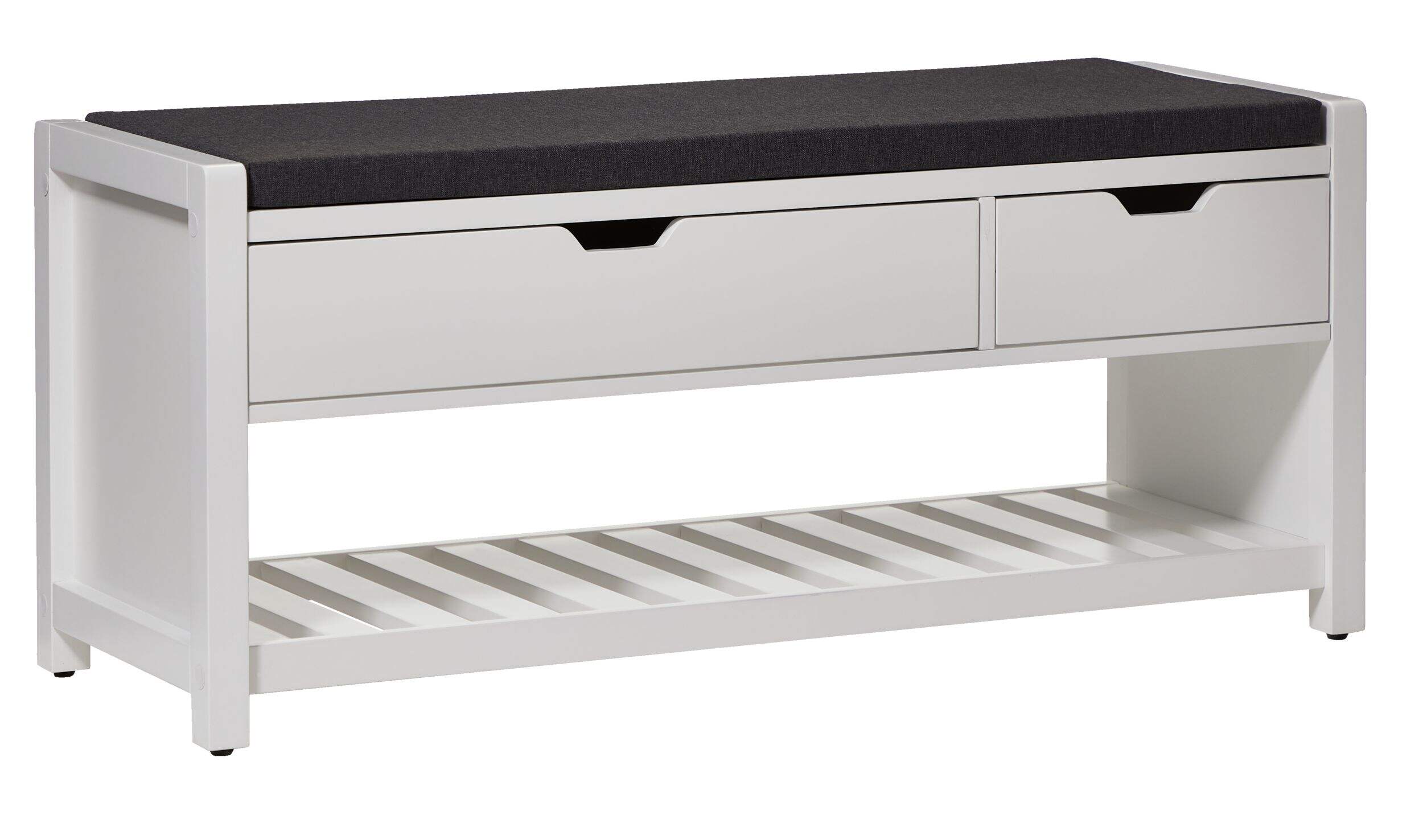 CANVAS Overbrook Entryway Bench, White Front_Three_Fourths_Angled_Right