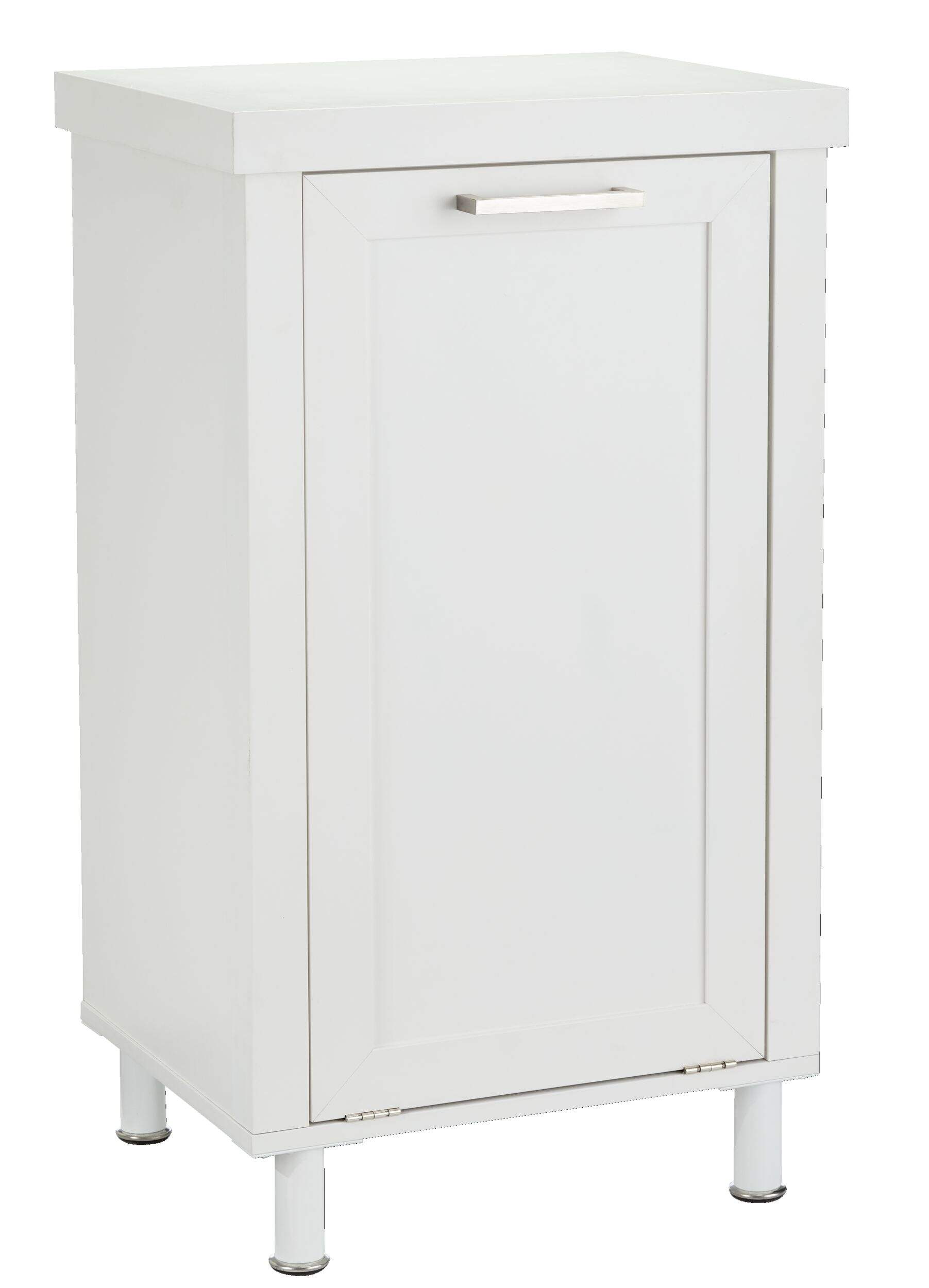 For Living Tilt-Out Laundry Hamper, White Front_Three_Fourths_Angled_Right