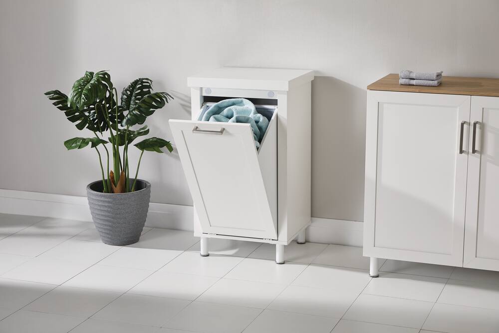 For Living Tilt-out Laundry Hamper, White 