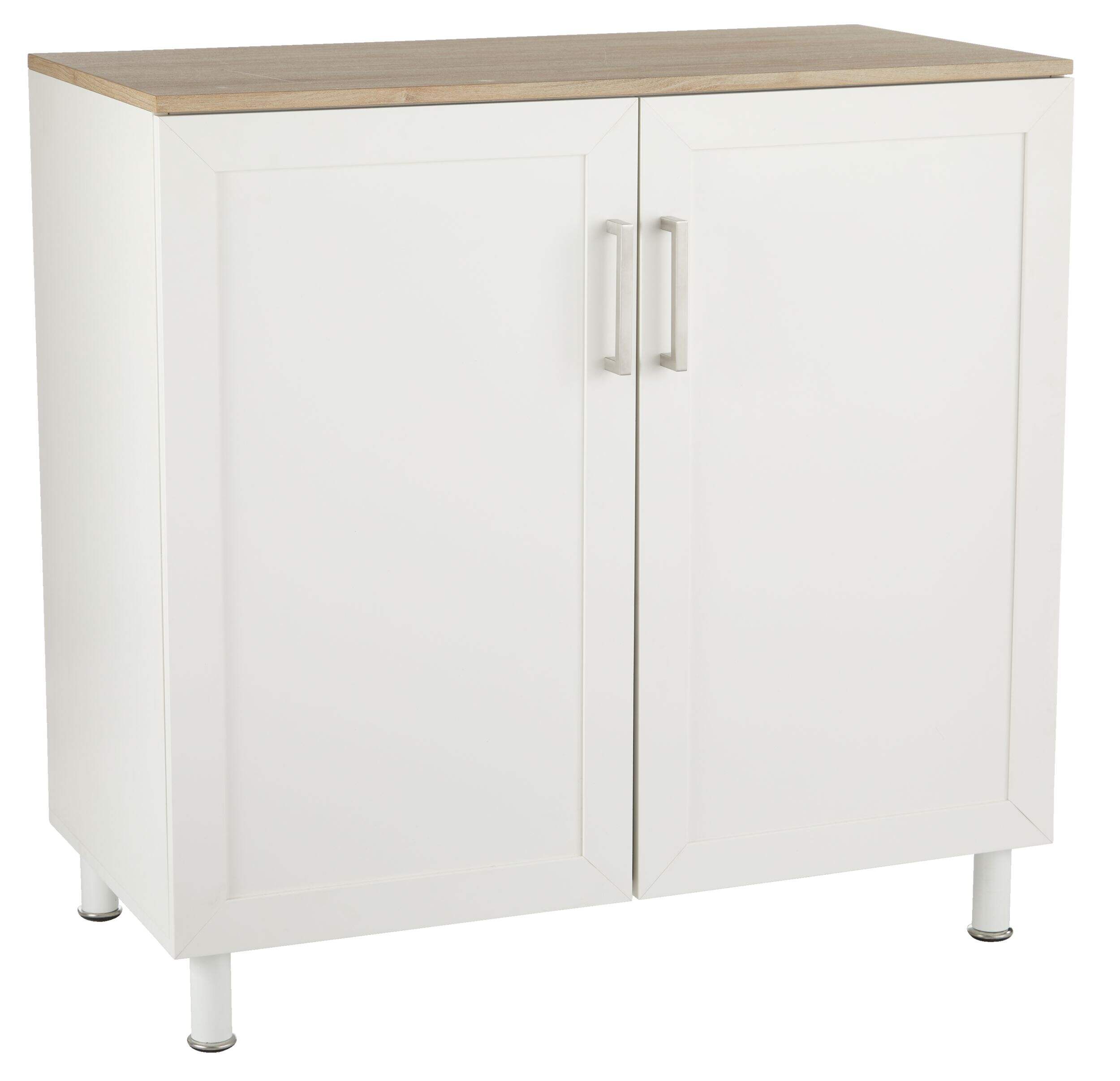 For Living 2-Door Base Laundry Cabinet, 36-in, White Front_Angled_Right