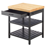 CANVAS Vernon Kitchen Island With Butcher Block Top Front_Three_Fourths_Angled_Left