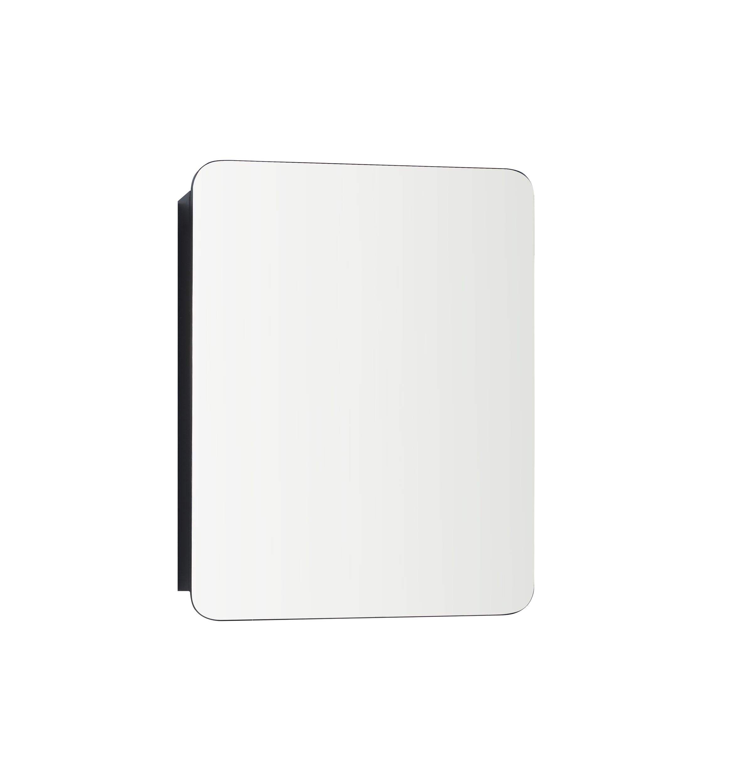 For Living Framed Medicine Cabinet, Black, 20-in x 26-in Front_Angled_Right