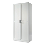CANVAS Carleton 2-Door Wardrobe with Pull-out Mirror, 36 x 19.5 x 78-in, White Front_Three_Fourths_Angled_Left