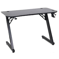 X Rocker Cobra Carbon Fiber LED Gaming Desk, Black Front_Angled_Right