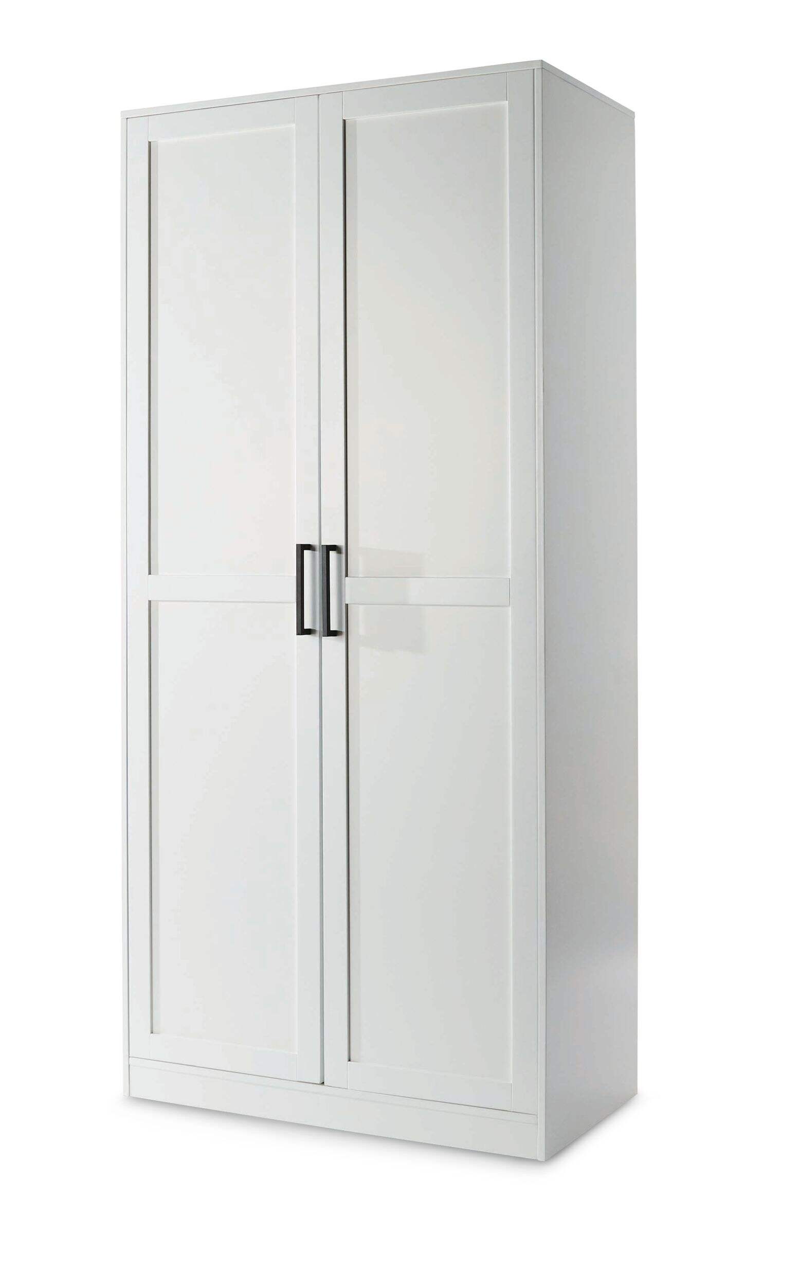 Canvas Wardrobe With Pullout Mirror Front_Three_Fourths_Angled_Left
