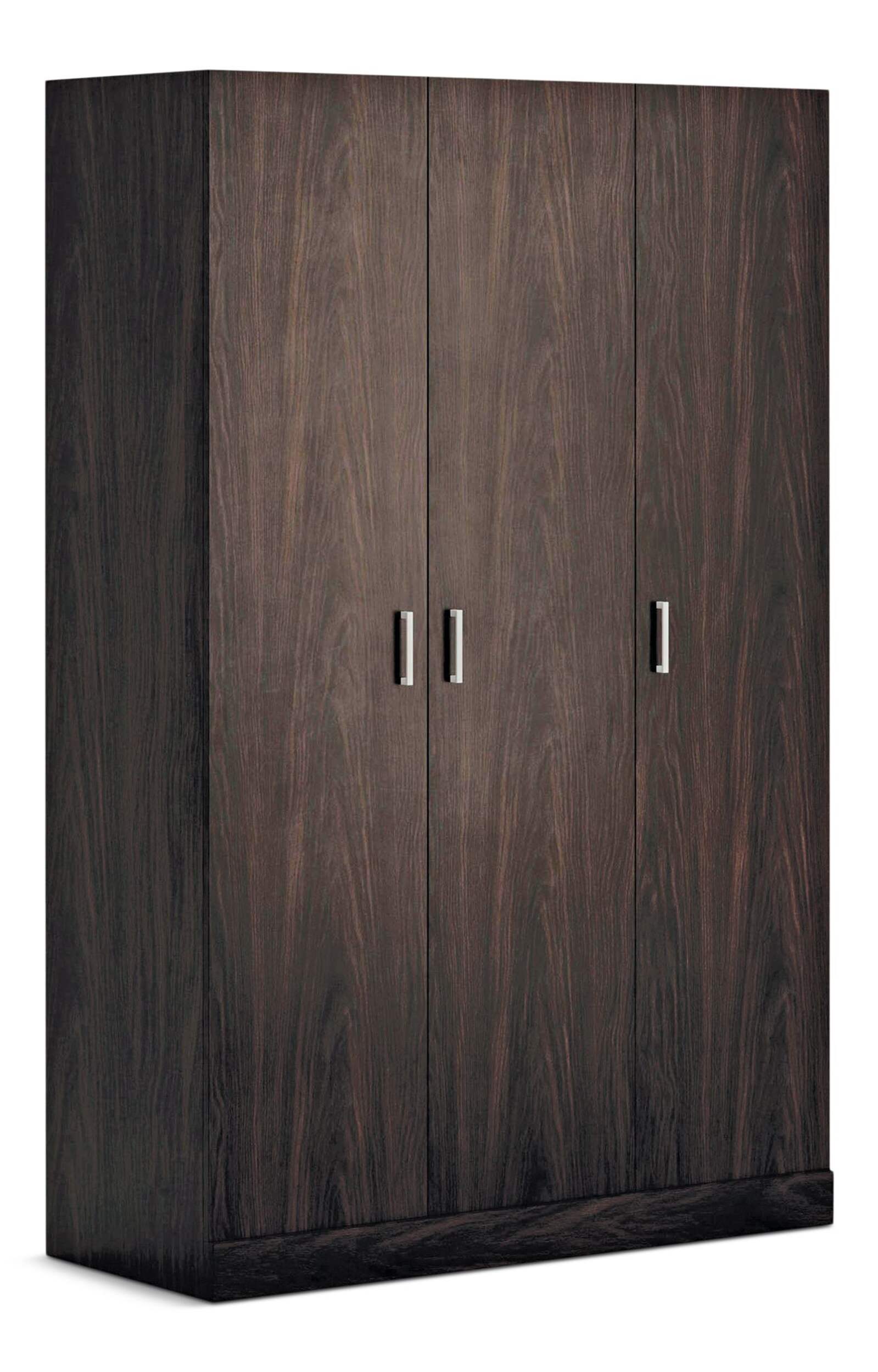 Sauder 3 Door Wardrobe, Espresso Front_Three_Fourths_Angled_Right