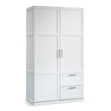 Sauder 2 Door 2 Drawer Wardrobe, White Front_Three_Fourths_Angled_Right