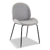 Chaise de salle à manger moderne rembourrée Canvas Elio, gris Front_Three_Fourths_Angled_Right