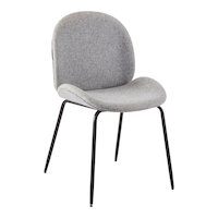 Canvas Elio Upholstered Modern Fabric Dining Chair, Grey