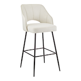 Tabouret de bar surélevé élégant Canvas Yael, crème Front_Three_Fourths_Angled_Right