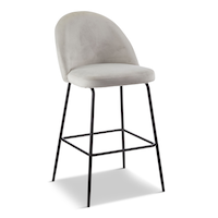 Canvas Koen Bar Elegant Counter Stool with Footrest, Grey Front_Three_Fourths_Angled_Right