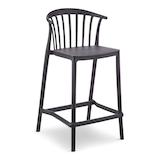 For Living Elevated Plastic Bar Stool with Footrest, Black Front_Three_Fourths_Angled_Right