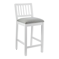 Canvas Theo Wooden Counter Stool with Footrest, White Front_Three_Fourths_Angled_Right