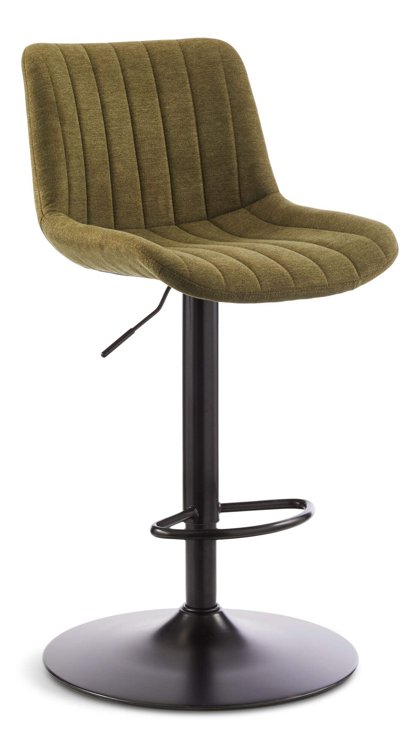 Canvas Rory Adjustable Height Gas-Lift Swivel Bar Stool, Green Front_Three_Fourths_Angled_Right