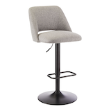 Canvas Inaya Adjustable Height Gas Lift Swivel Bar Stool, Grey Front_Three_Fourths_Angled_Right