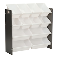 For Living Stain & Rust Resistant Sturdy 12-Bin Organizer, Grey Front_Three_Fourths_Angled_Right