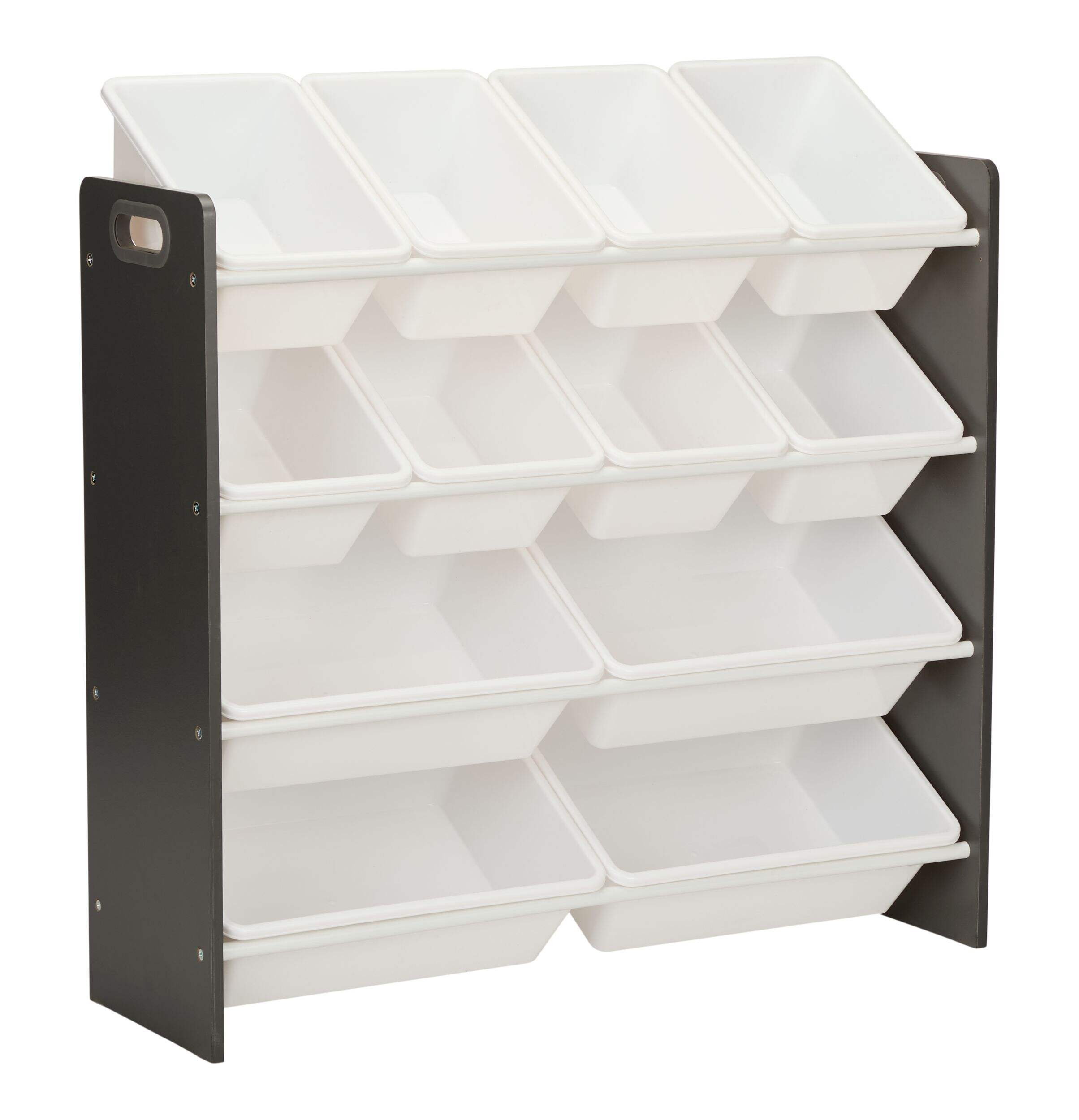 For Living Stain & Rust Resistant Sturdy 12-Bin Organizer, Grey Front_Three_Fourths_Angled_Right