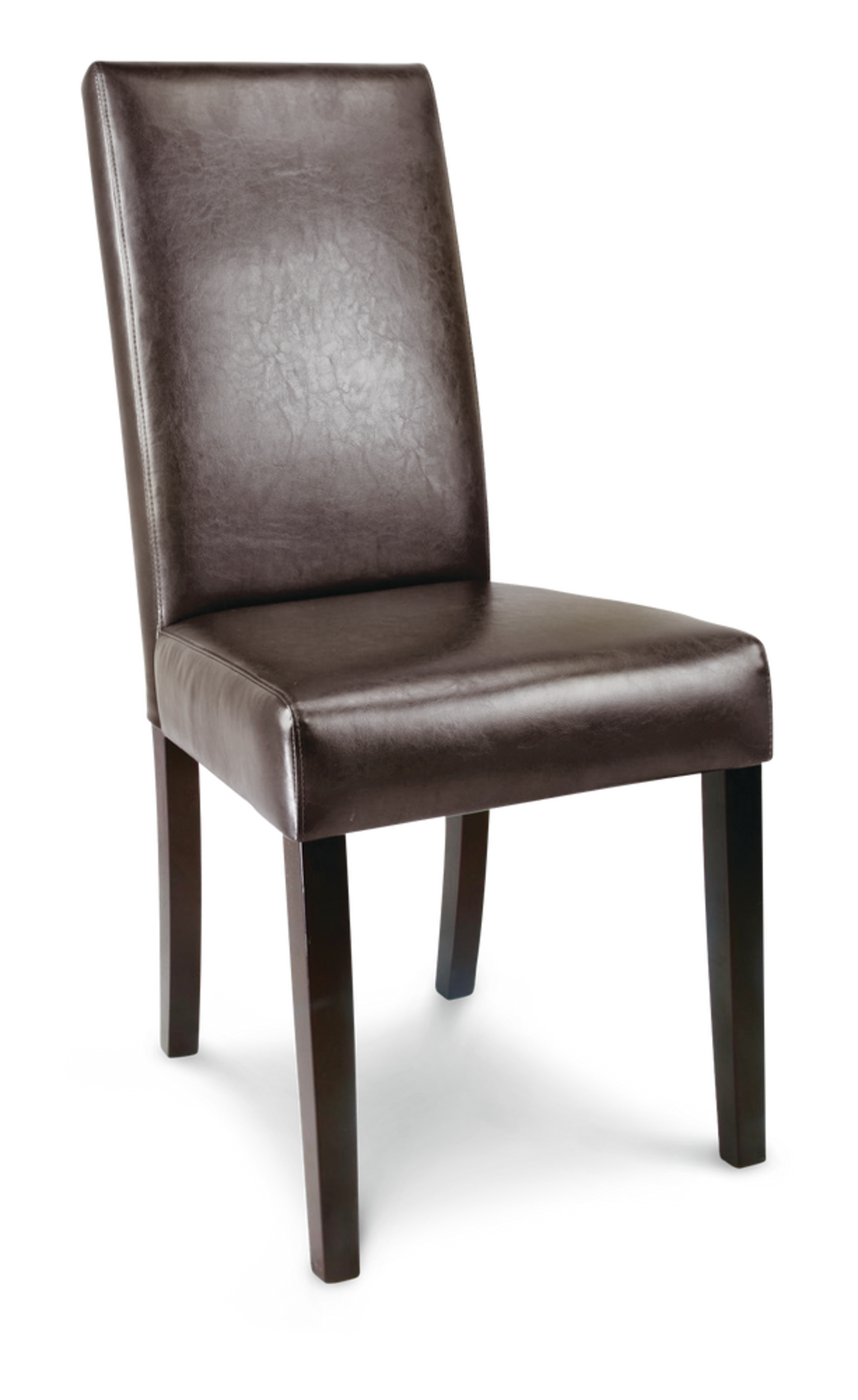 CANVAS PU Leather Upholstered Dining Chairs w/Solid Wood Legs (2Piece Set), Walnut/Brown