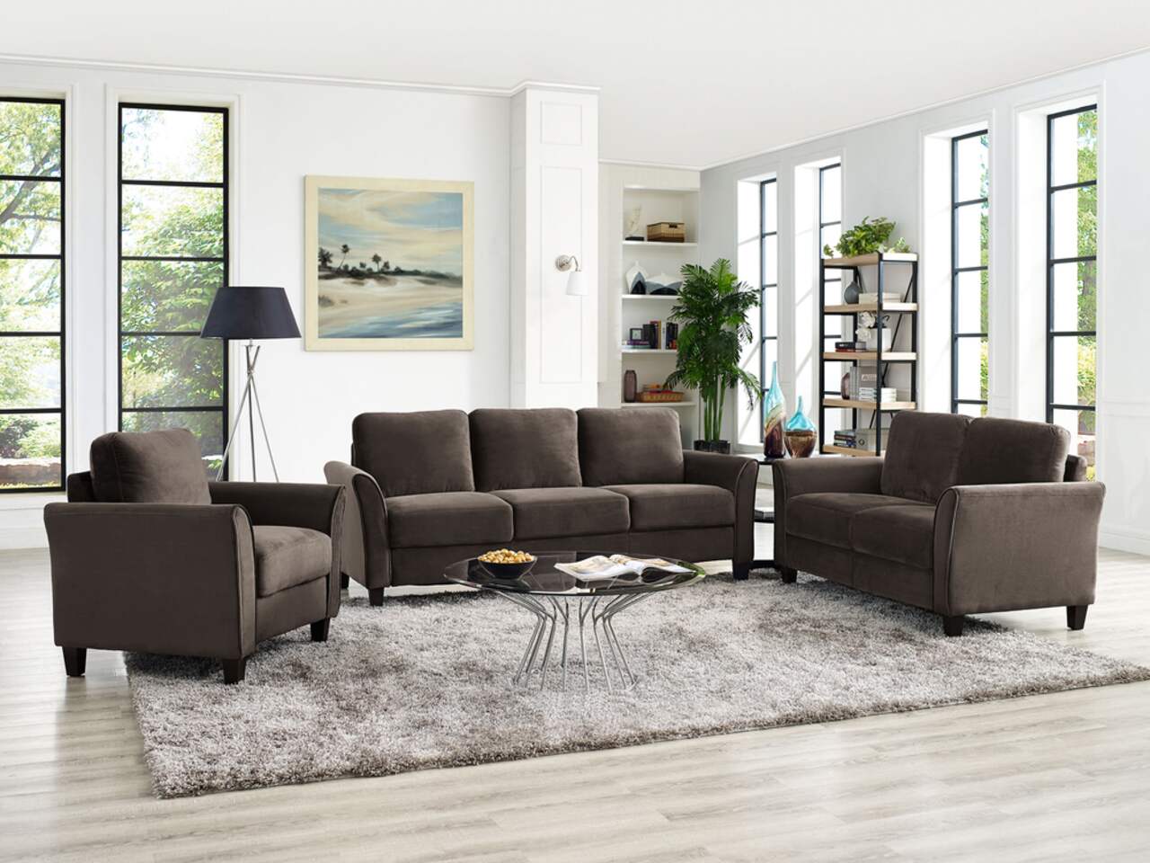 Curved sales arm sofa