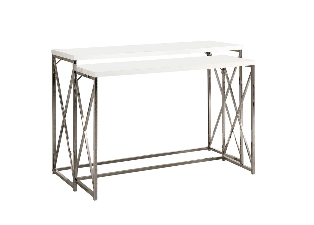 Monarch Hallway Table with Chrome Crossed Legs, 2pc Canadian Tire