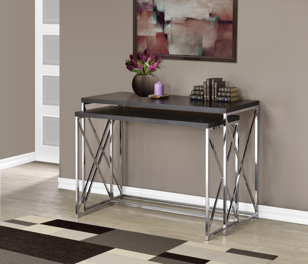 Monarch Hallway Table with Chrome Crossed Legs, 2pc Canadian Tire