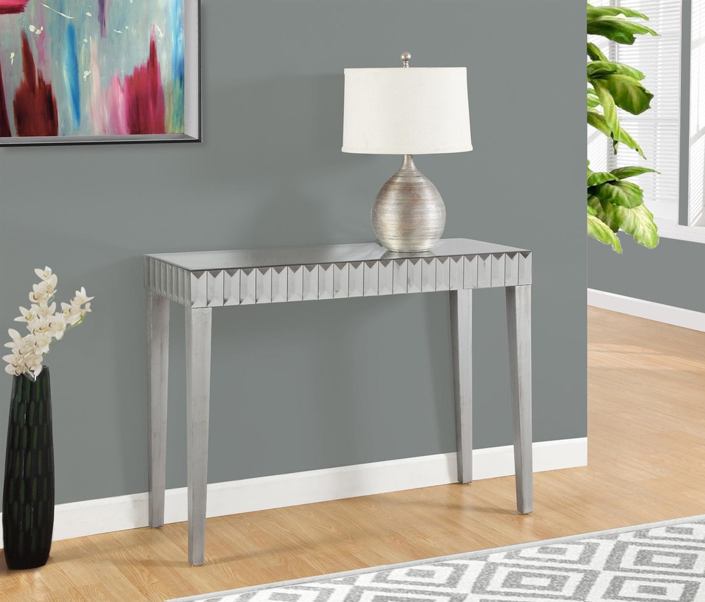 Monarch Silver Brushed Edged Mirror Finished Hallway Table Canadian Tire
