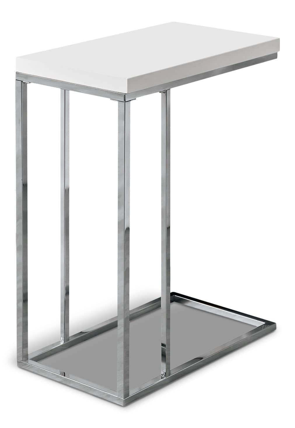 Chrome c shaped store side table