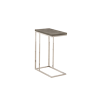 Monarch C-Shaped Sofa End/Side Accent Table With Chrome Base