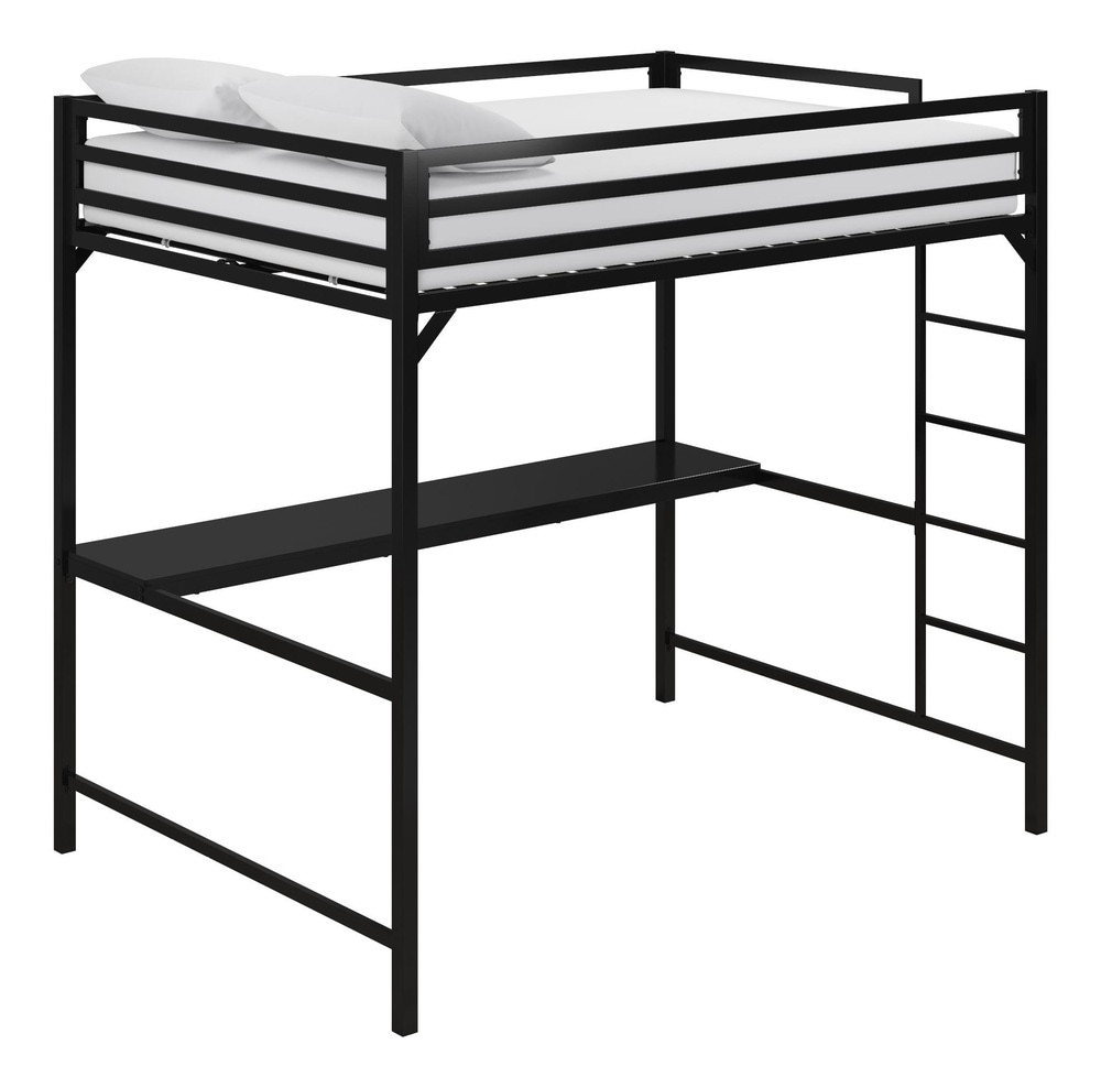 Dorel Kool Metal Full/Double Loft Bed w/ Ladder, Safety Guardrail