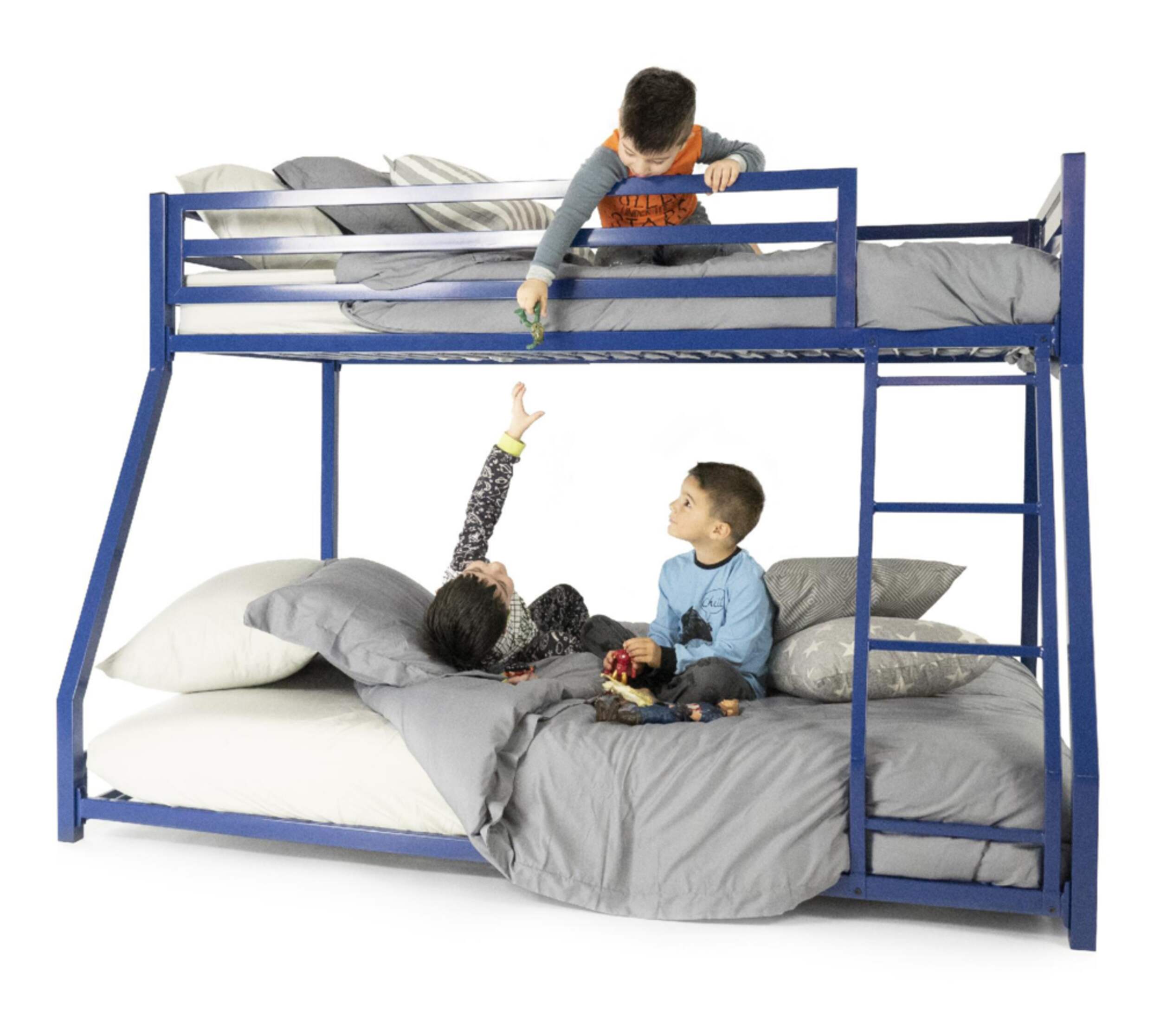 Dorel Kool Metal Twin Over Full Bunk Bed With Ladder & Safety Guardrail