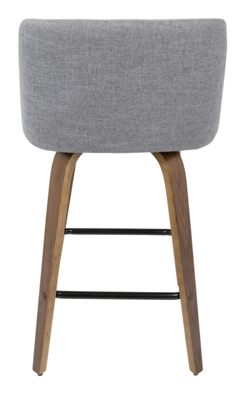 LumiSource Toriano Counter Stool Set Walnut Grey 2 pc Canadian