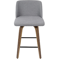 LumiSource Toriano Counter Stool Set, Walnut/Grey, 2-pc Front_Elevated