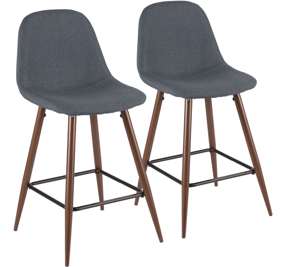 LumiSource Pebble Armless Upholstered Counter/Bar Stool (2Piece Set