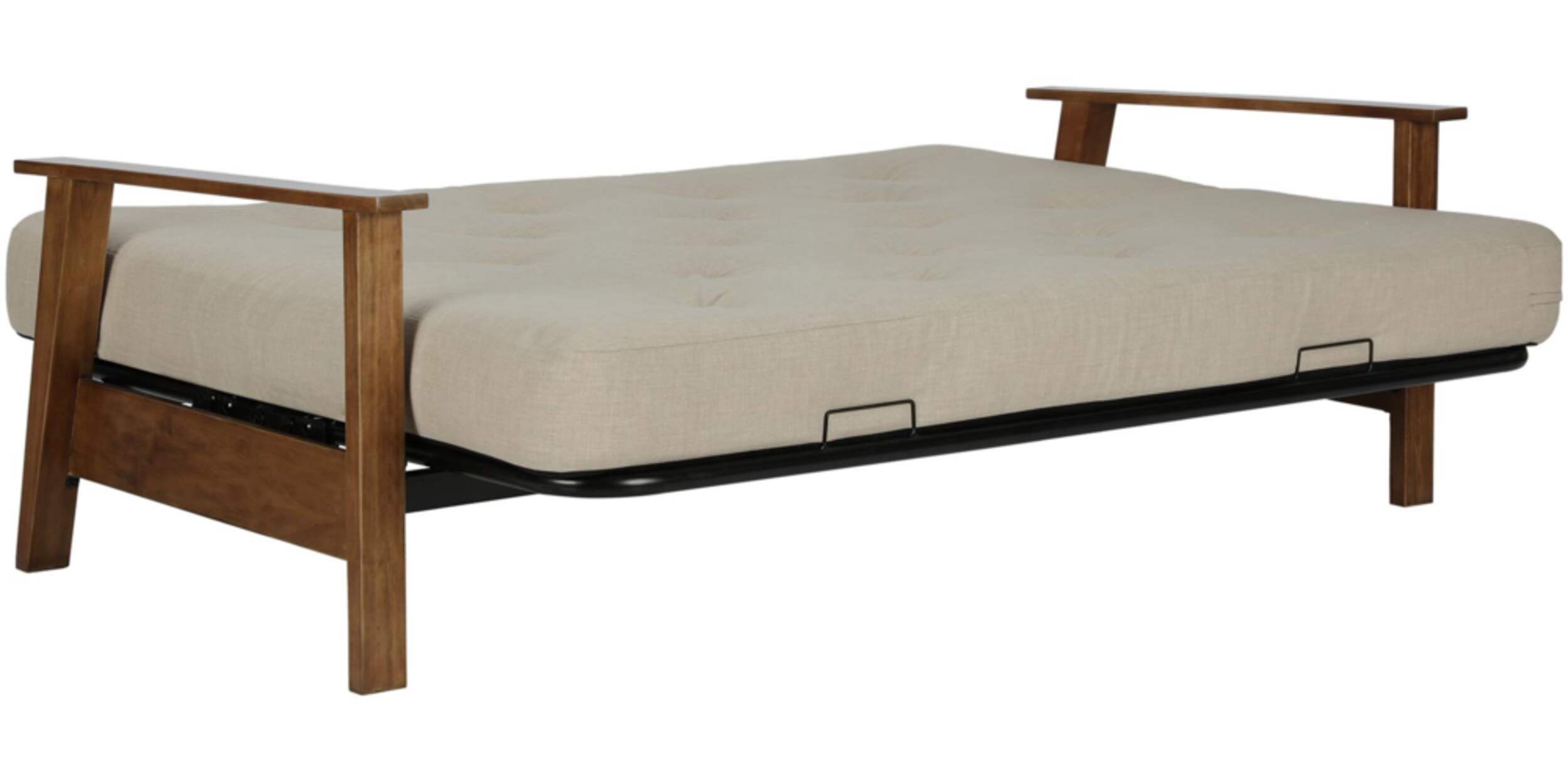 Dorel Comfort Wood Arm Futon with Coil Mattress, Beige Canadian Tire